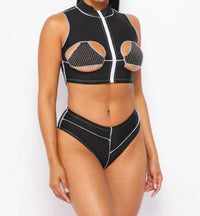 Hot & Delicious - Fair Game Crop Rhinestone Swim Set