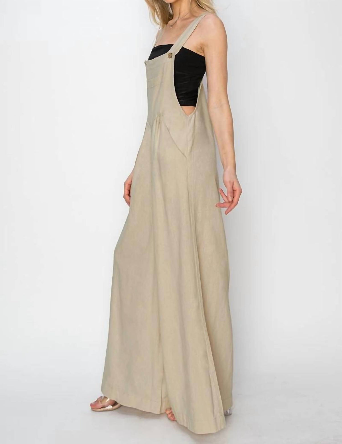 Risen - Linen Wide Leg Overalls