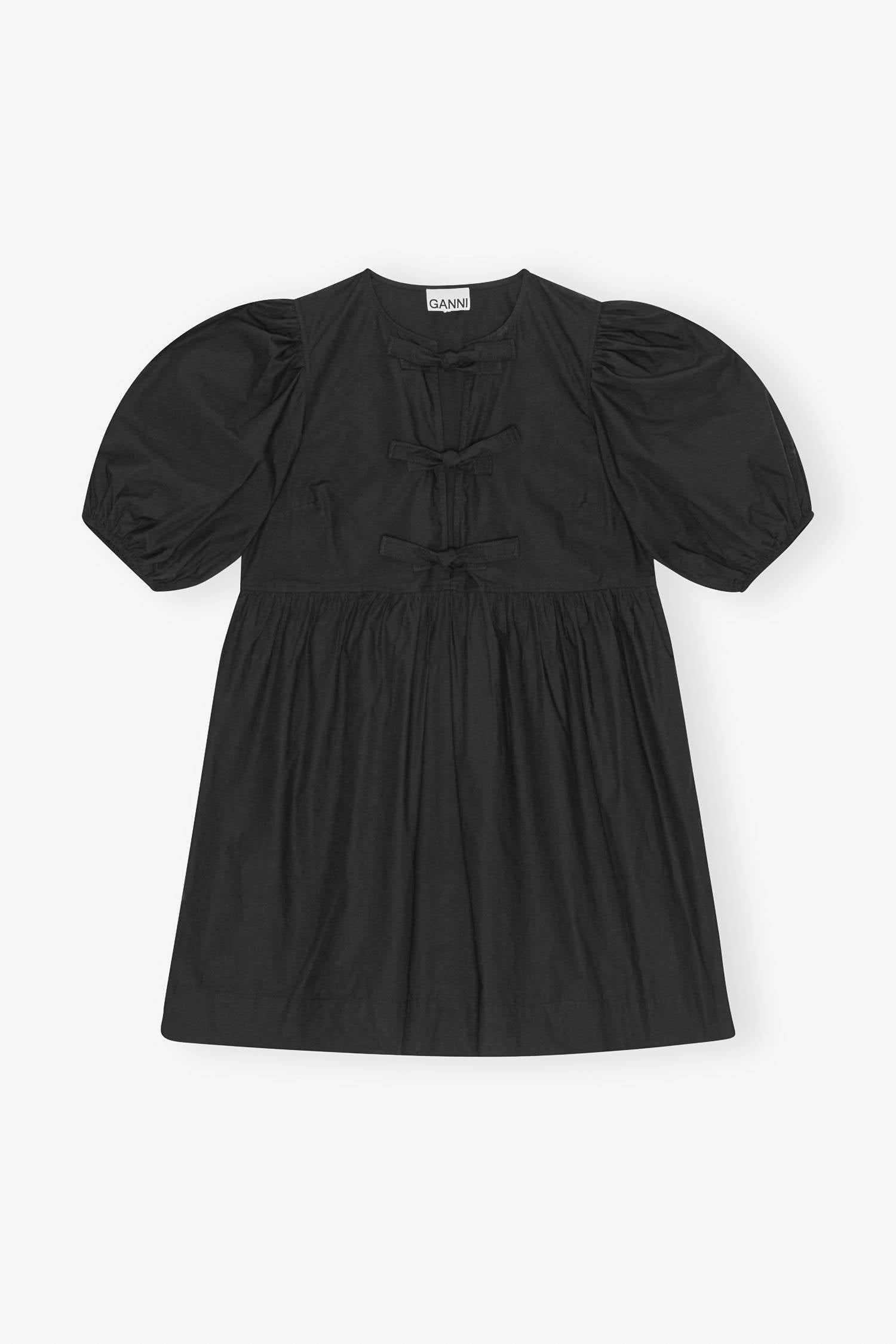 Ganni - Cotton Poplin Tie String Mini Dress
