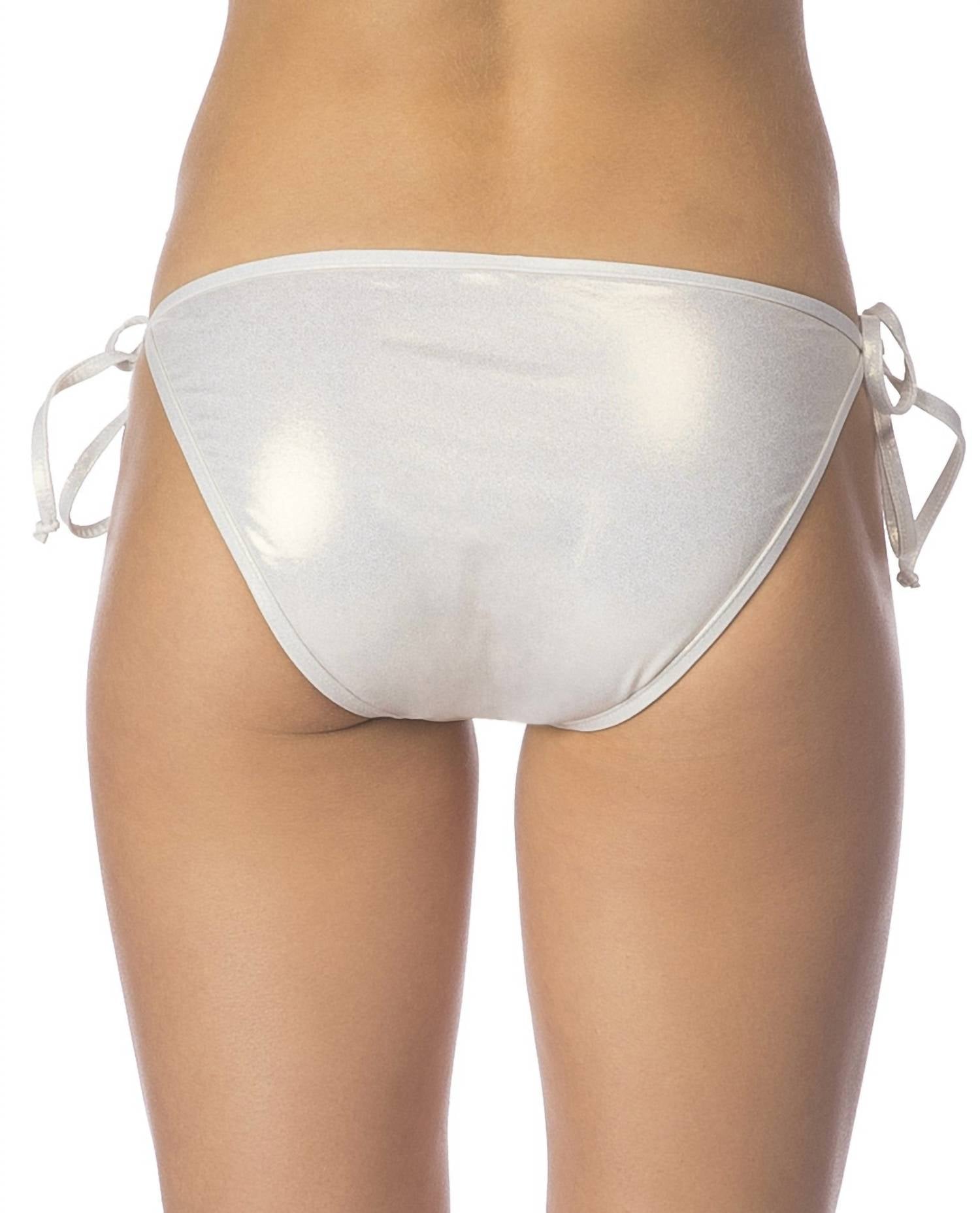Bikini Lab - Hot Shine Bling Sea Shell Side Tie Bikini Bottom