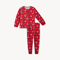 magnetic me Kid's Magnetic Pajama Set in red cocoa club - kids' sleepwear