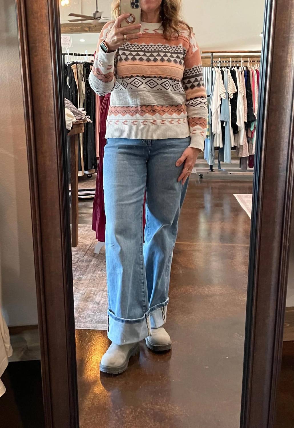 Mica Denim - Cuff Hem Super High Wide Leg Jeans