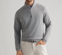 PETER MILLAR Beaumont Performance Quarter Zip Pullover in oslo gray - men's shirt