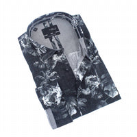 Eight X - Silver Palms and Flowers Button Down Shirt