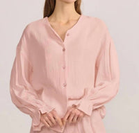 Belle D'Amour - Cotton Gauze Button Down Shirt