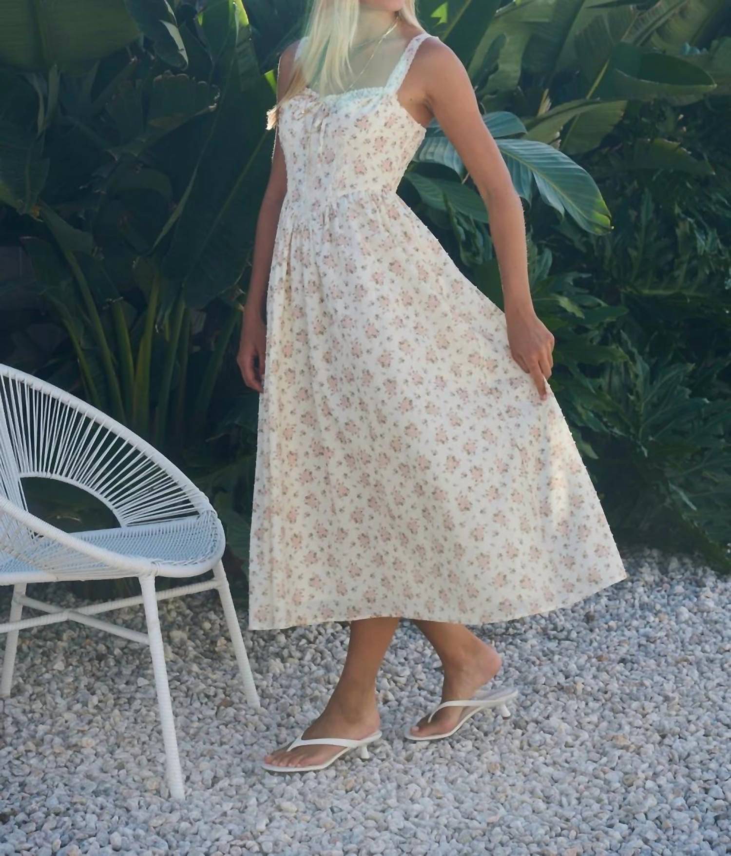 Dottie Dottie Garage - Floral Sweetheart Midi Dress