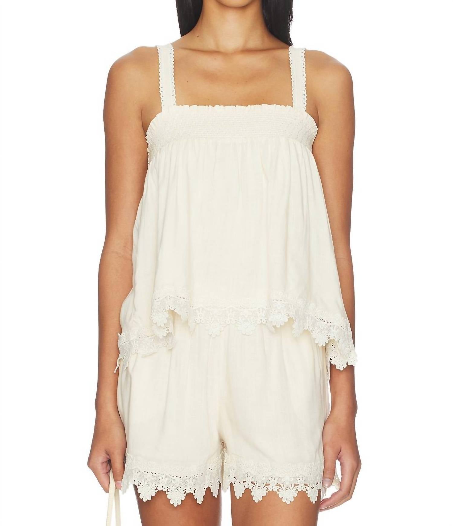 bobi Malaga Tank Top in soft white - women's tank top