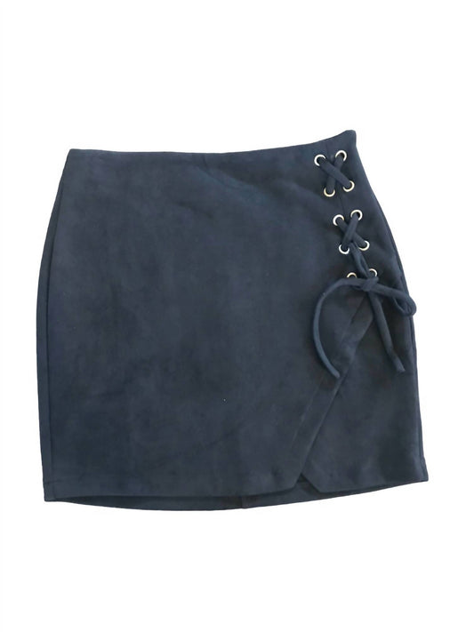 Hem & Thread - LACE UP ULTRA SUEDE MINI SKIRT