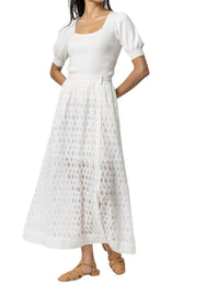 Lilla P - Eyelet Side Button Maxi Skirt