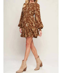 Flying Tomato - Golden Meadow Smocked Mini Dress