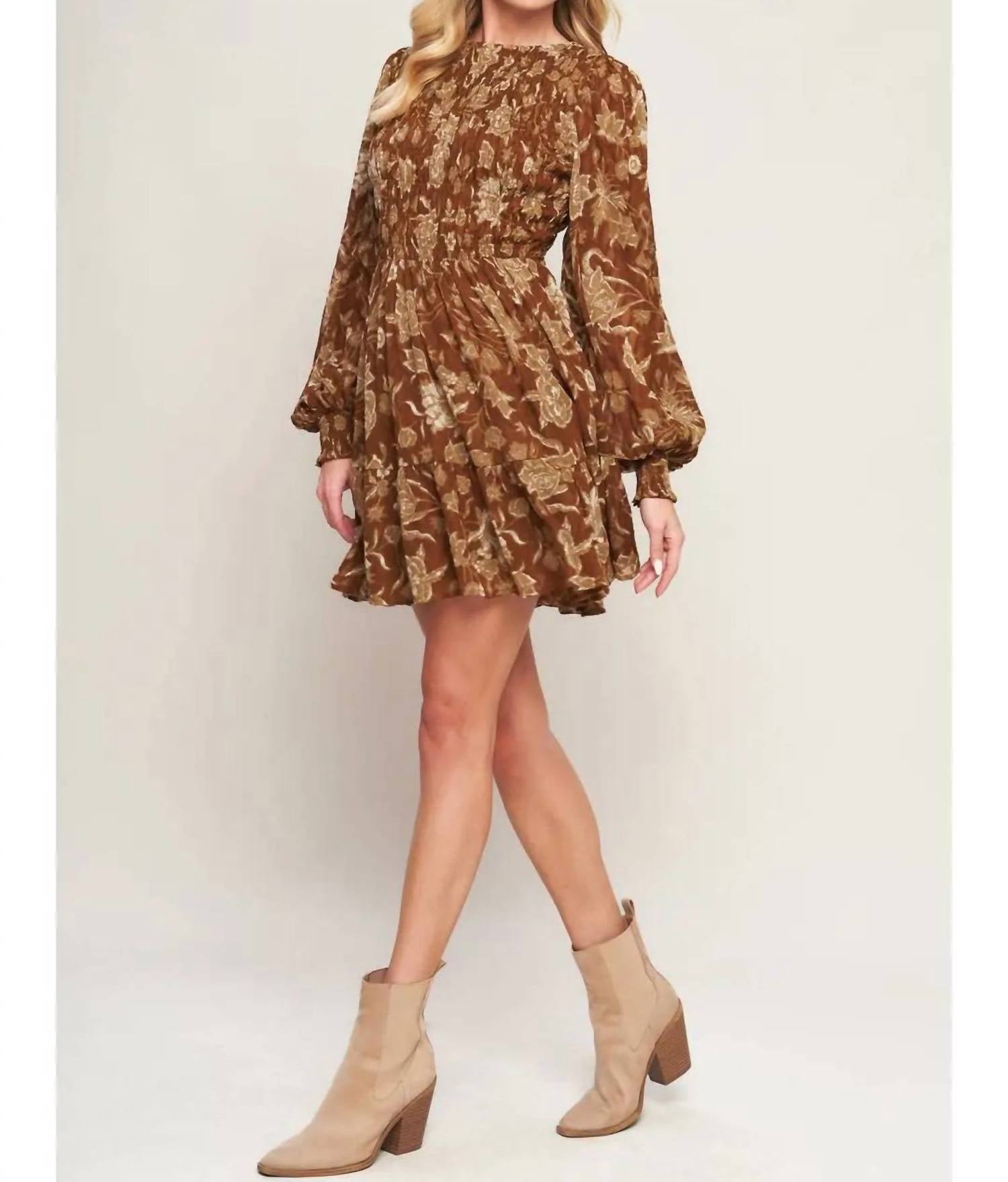 Flying Tomato - Golden Meadow Smocked Mini Dress