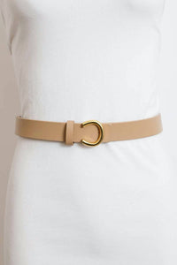 Leto - Women's Minimalist Leather Horseshoe Belt