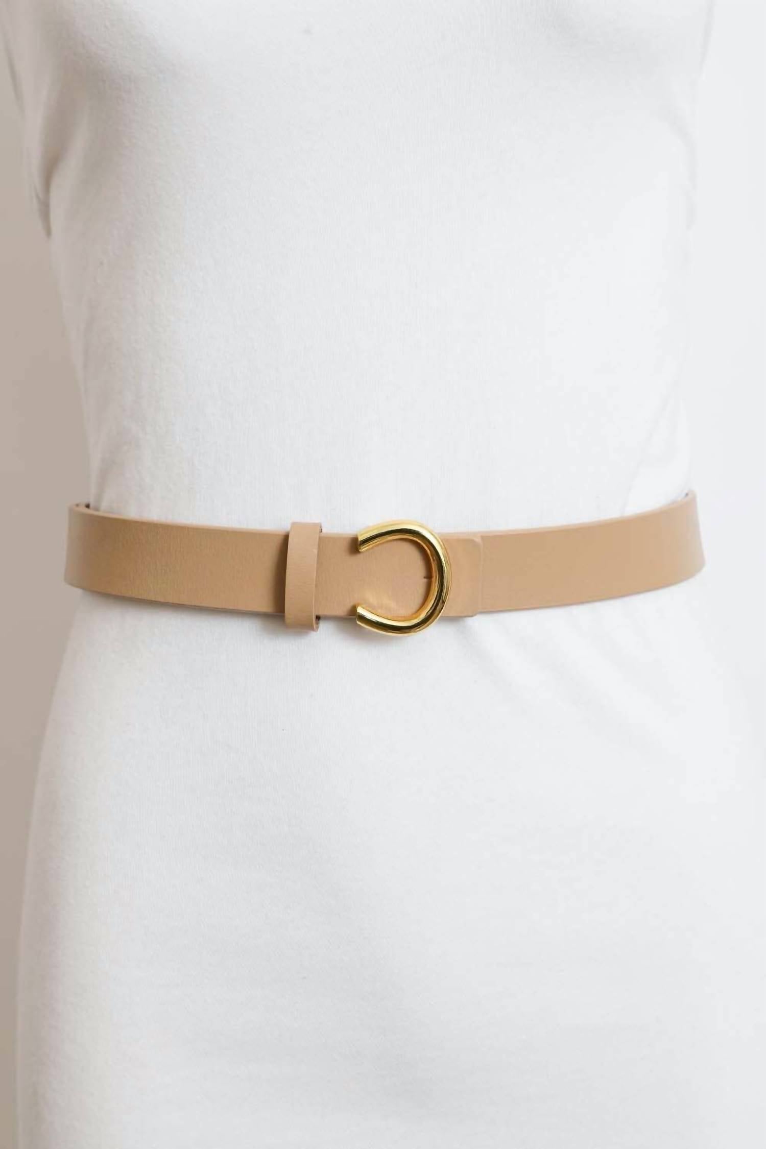 Leto - Women's Minimalist Leather Horseshoe Belt