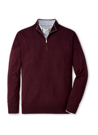 Peter Millar - Autumn Crest Suede Trim Quarter-zip Sweatshirt