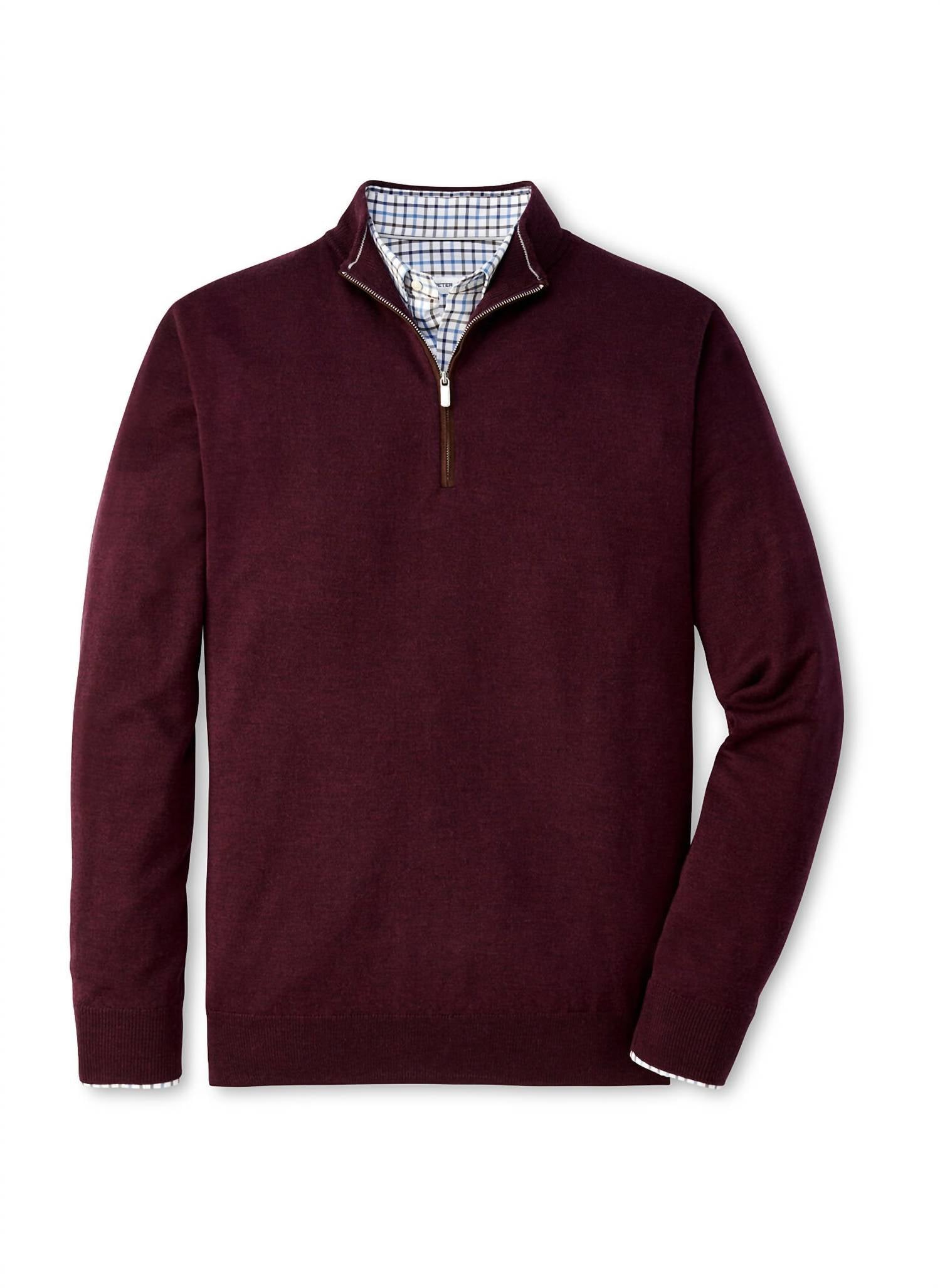 Peter Millar - Autumn Crest Suede Trim Quarter-zip Sweatshirt