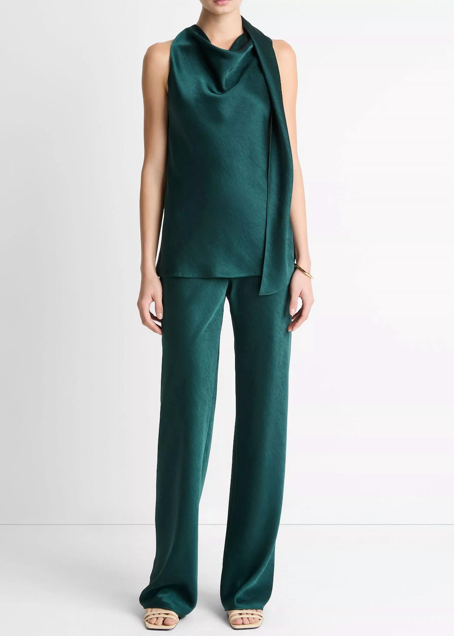 Vince - Satin Scarf Top