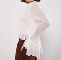 Apricot - Ruffle Tie Up Crop Top