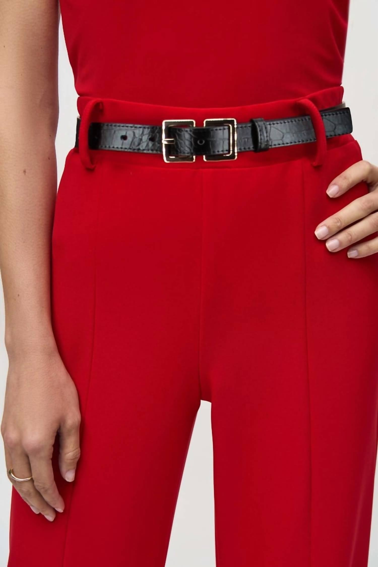 Joseph Ribkoff - Silky Knit Belted Wide-leg Pants