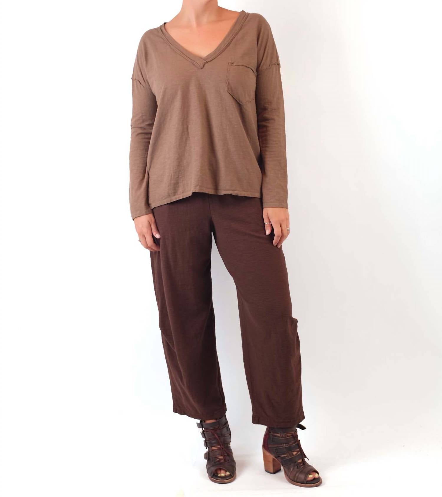 Cut Loose - Deep V-neck Long Sleeve Top