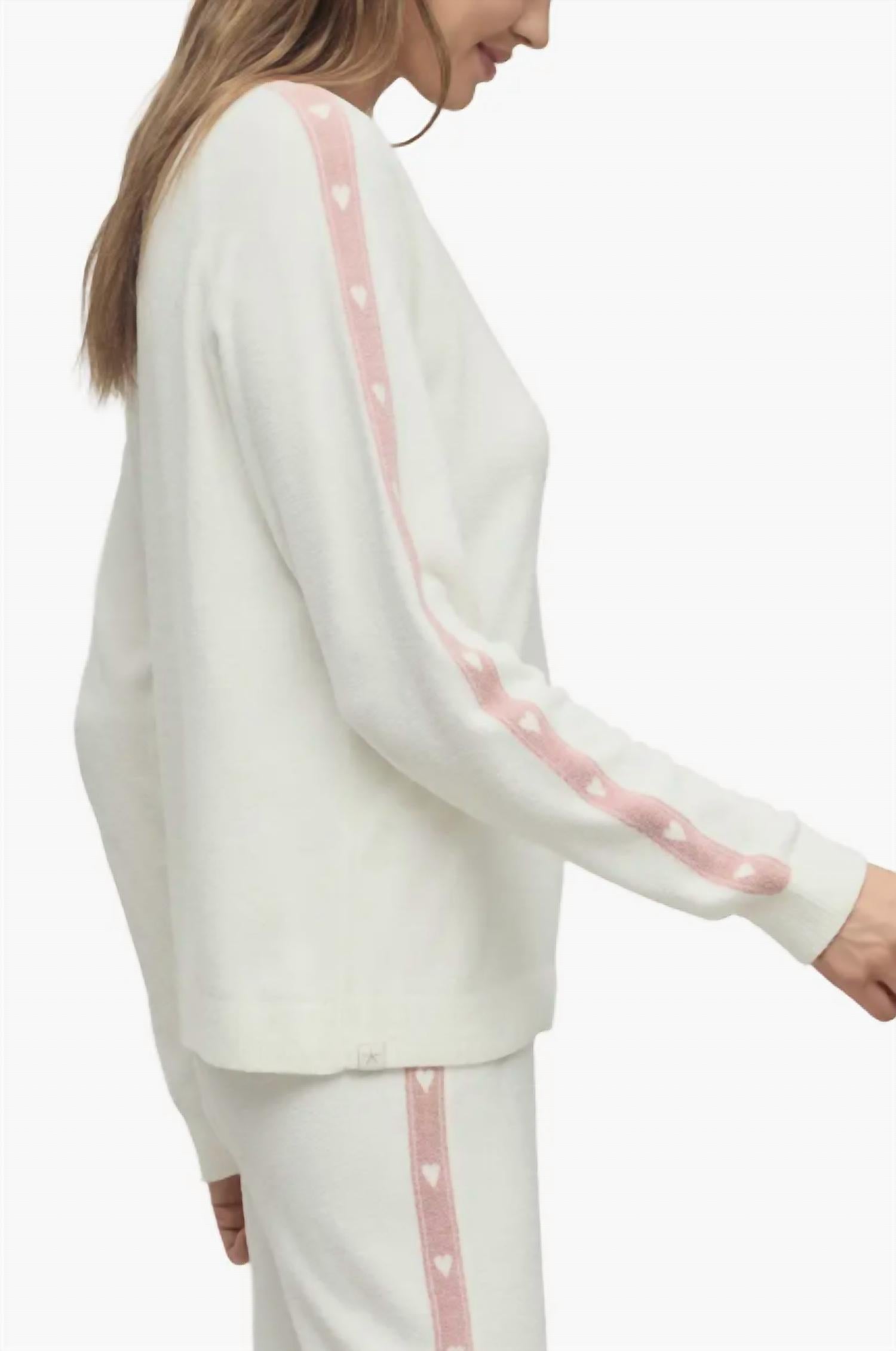 Barefoot Dreams - Cozy Chic Ultra Lite Heart Stripe Pullover
