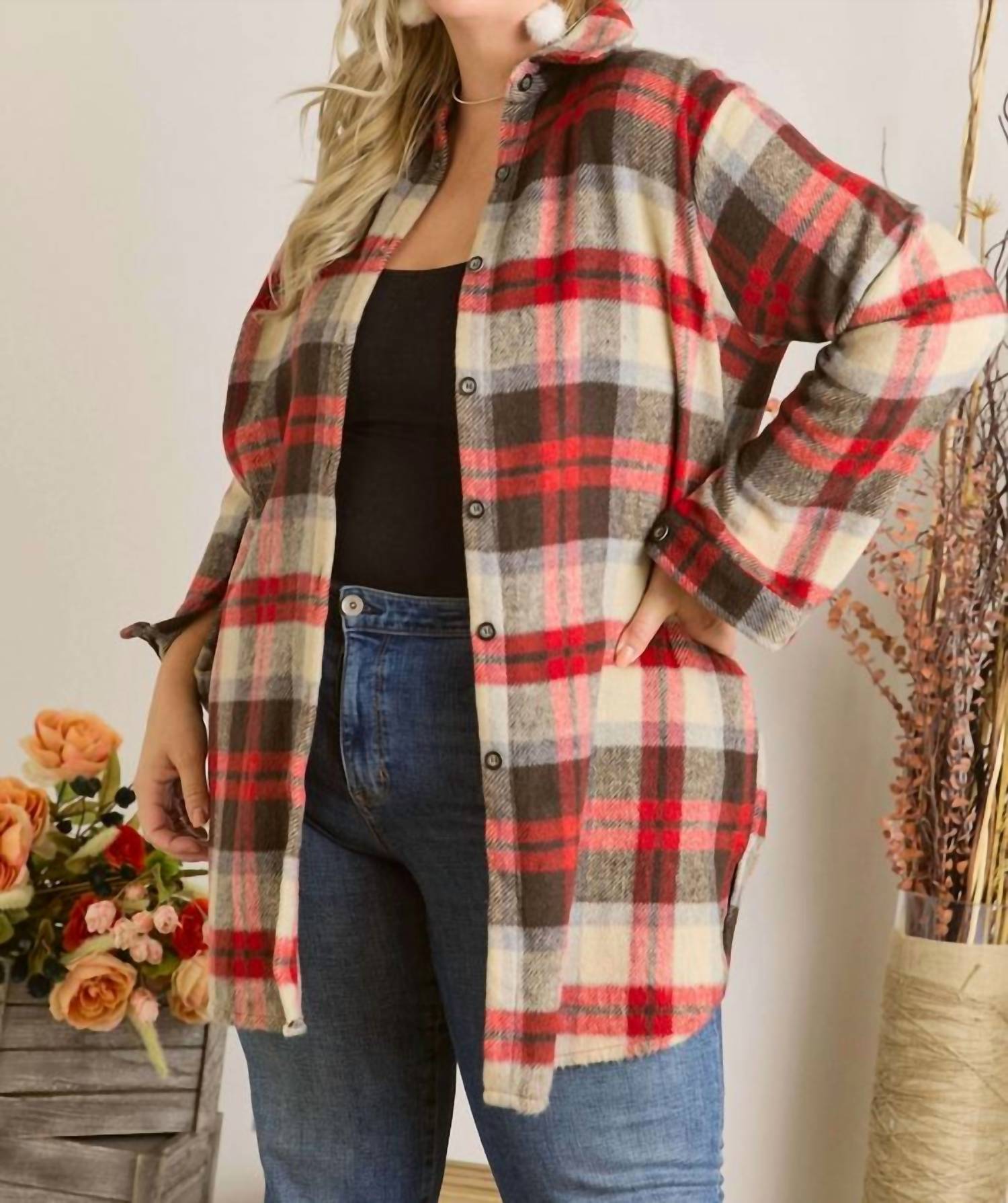 Madelyn - Check Flannel Shacket - Plus