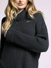Weekend Los Angeles Virginia Relaxed Drop Shoulder Sweater in heather charcoal - women's sweater - alternate view