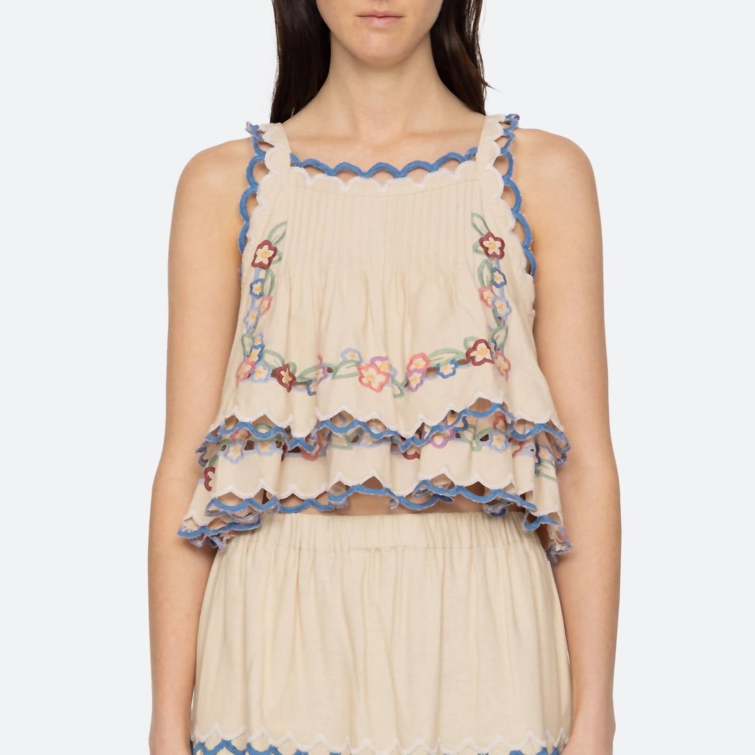 Sea - Melinda Embroidered Tank Top