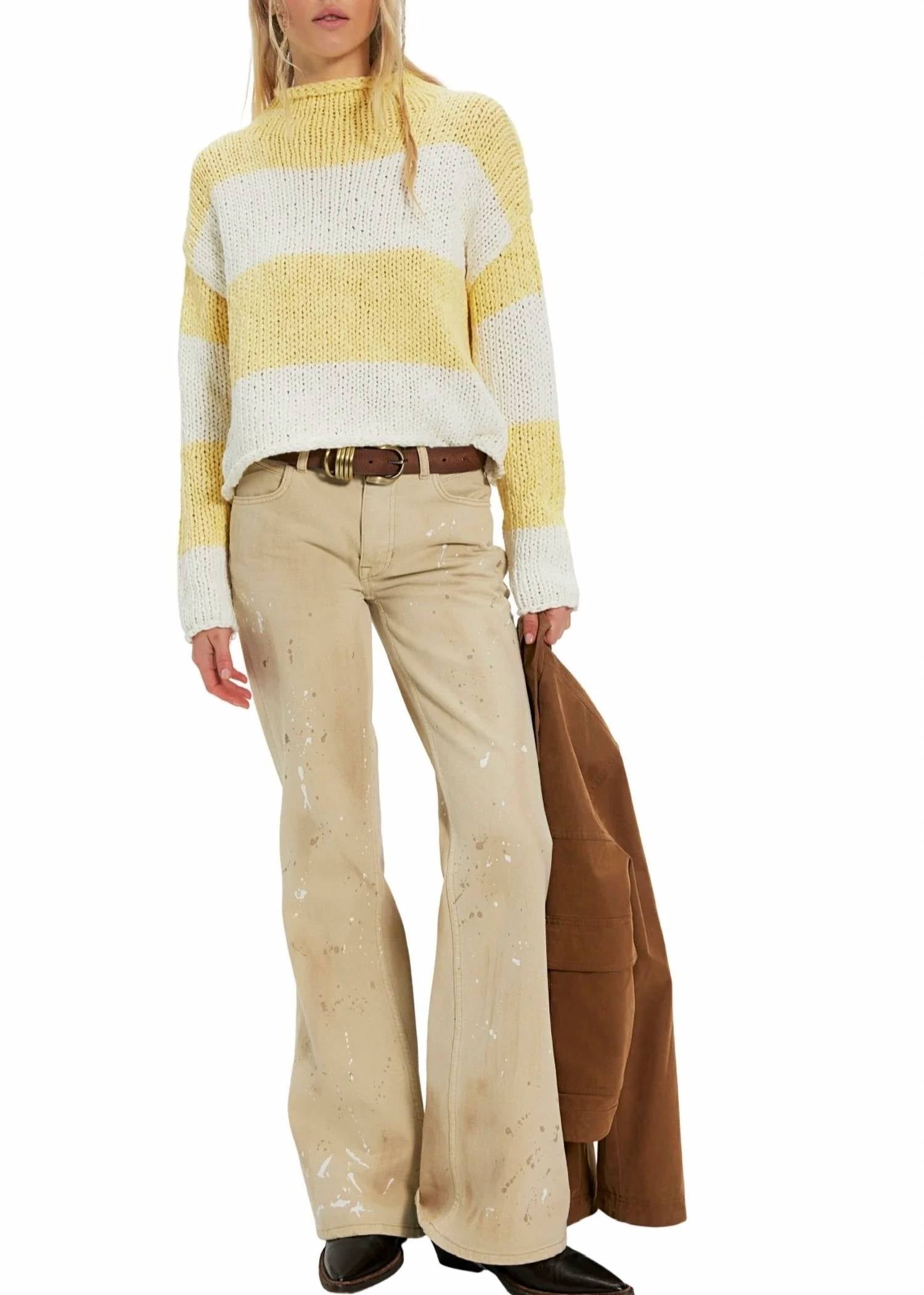 Free People - Opal Rollneck Knit Stripe Sweater