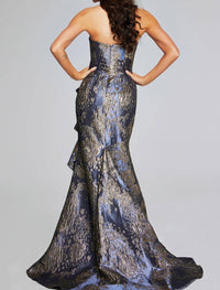 Jovani - Strapless Gown With Cascading Ruffle
