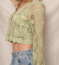 En Creme - Flower Pattern Crochet Cardigan
