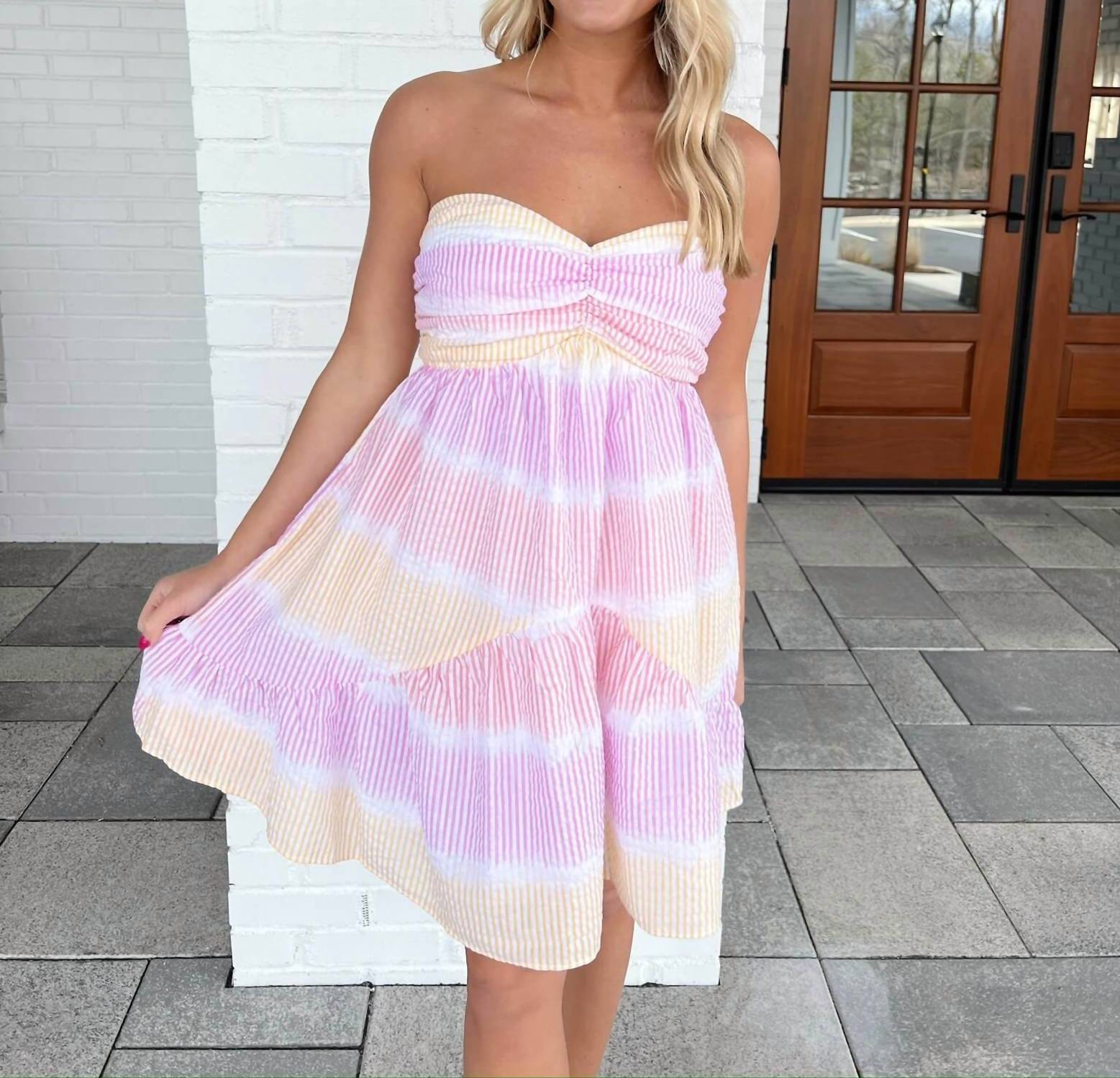 Day + Moon - Seersucker Tube Dress