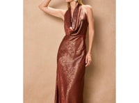 DRESS FORUM Marcelline Satin Maxi Dress in sunset gold - women's dress - view 5