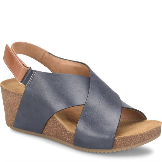 Sofft - Women's Eva Italian Leather Criss Cross Wedge Sandals