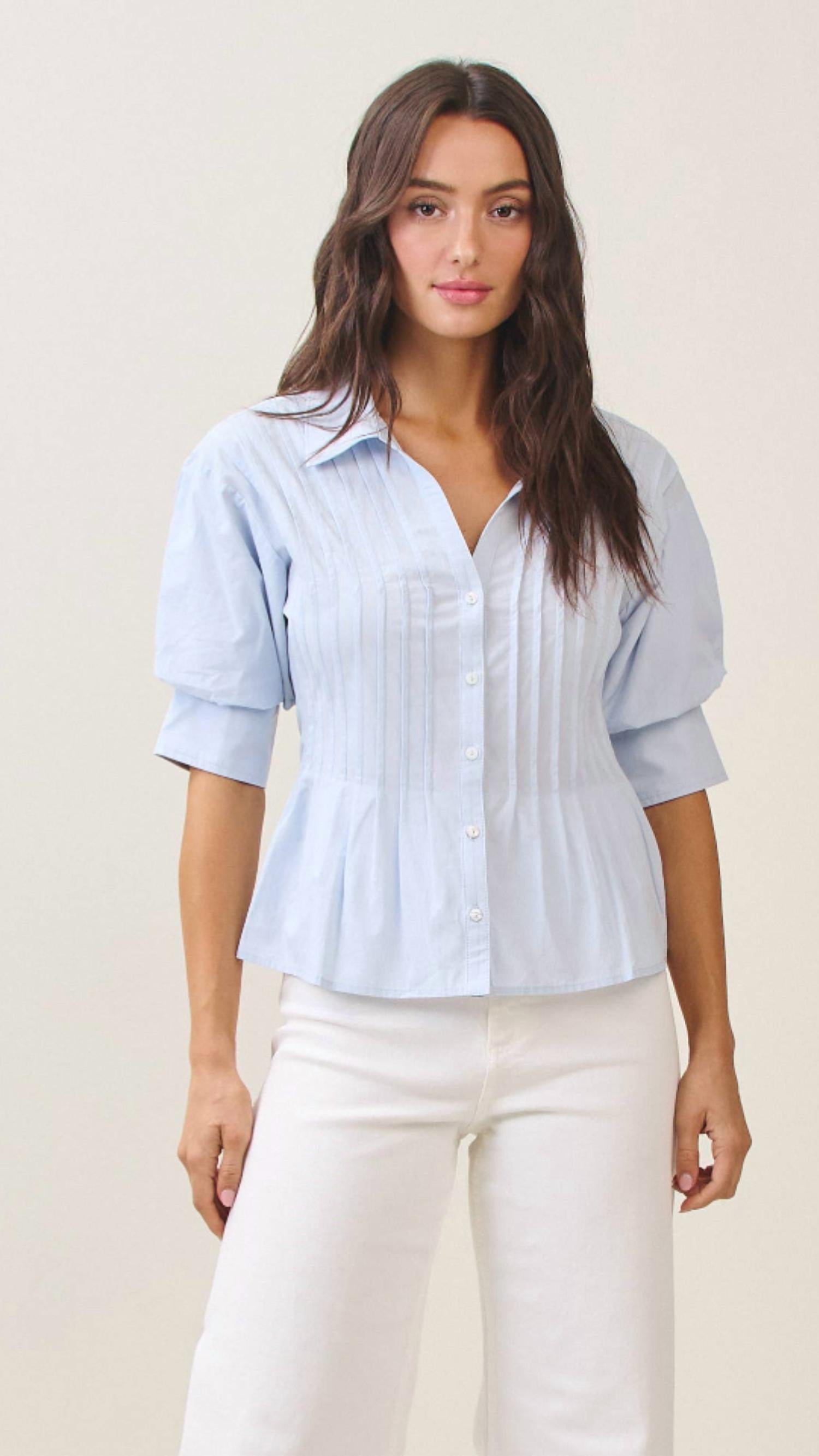 Able - Short Sleeve Pintuck Top