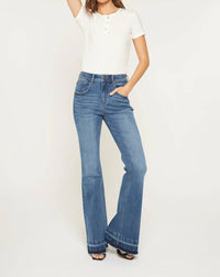 mica denim Mayleen Super High Flare Jeans in blue - women's jeans - view 4