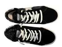 Vintage Havana Women's Suede Star Lace-up Sneaker in black - women's sneaker - detail view