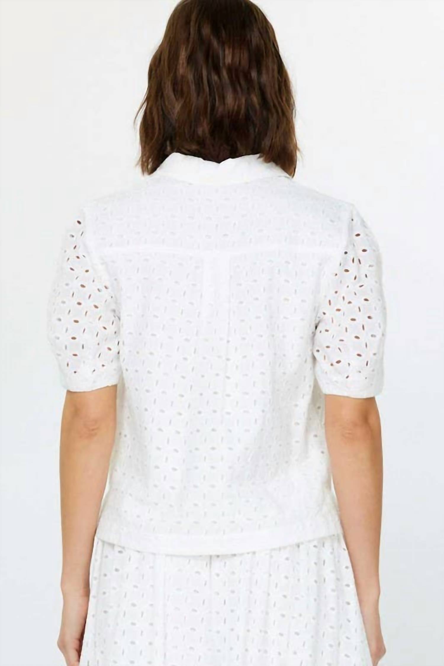 Current Air - Eyelet Short Sleeve Blouse
