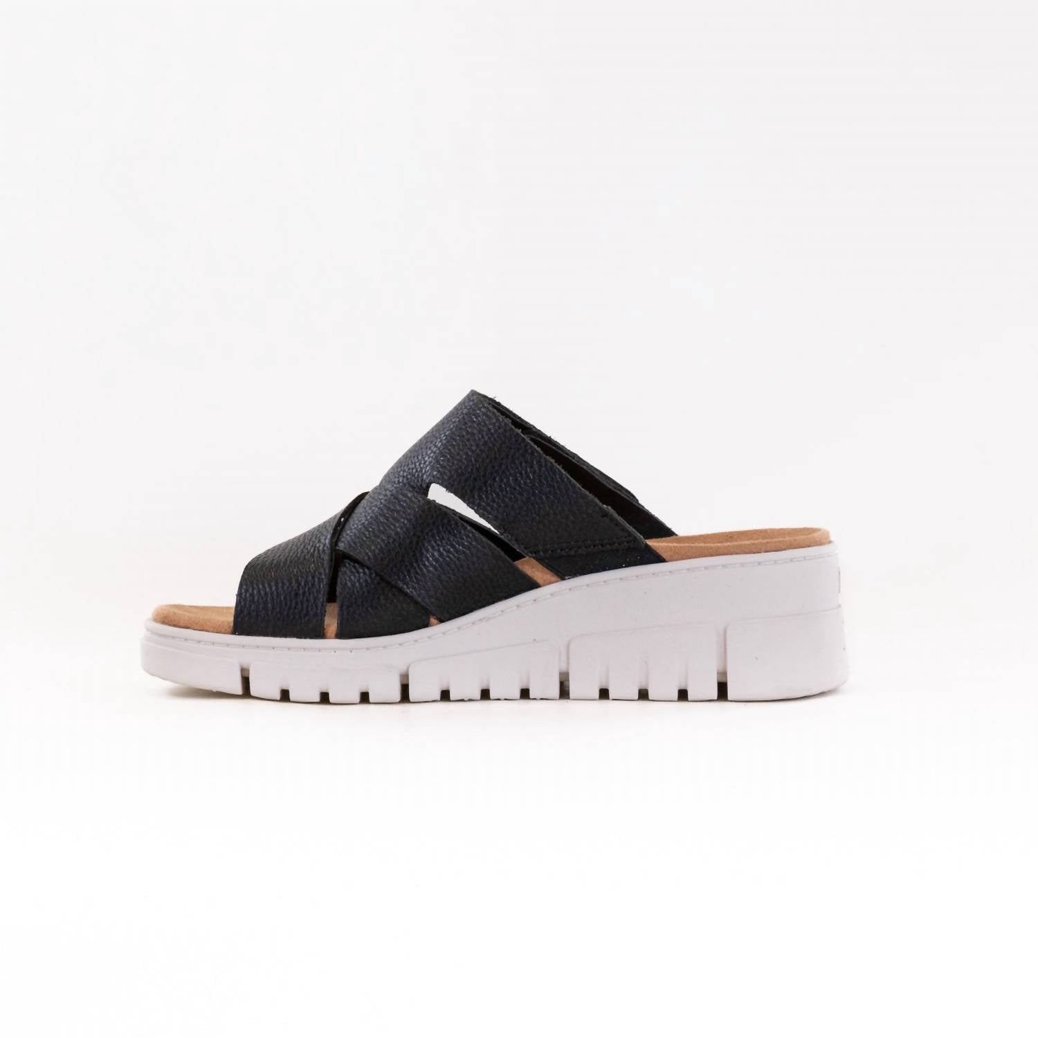 VIONIC Women's Uptown Sunset Wedge Sandal in black leather - women's sandal - view 5