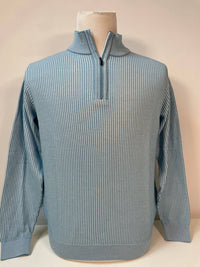 St. Croix - Men Long Sleeves Zip Mock Neck Rib Cable Quarter-zip Sweater