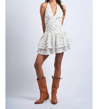 Sky To Moon - Floral Halter Dress