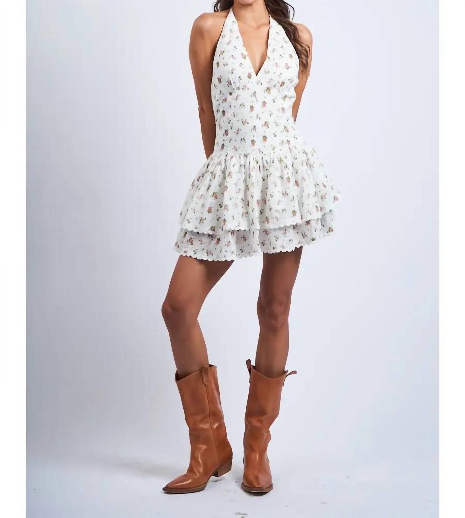 Sky To Moon - Floral Halter Dress