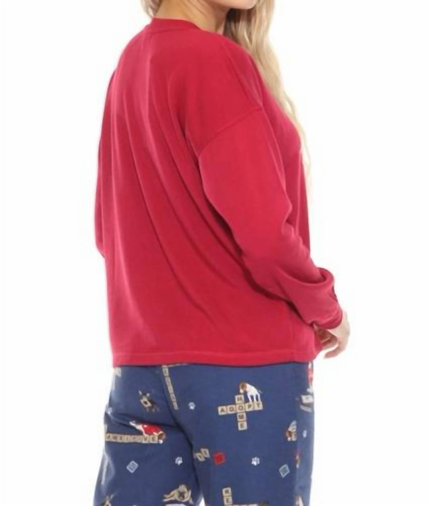 Pj Salvage - Tis The Season To Wine Flannels Long Sleeve Top