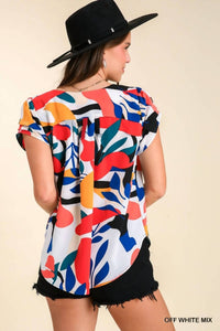 Umgee - Abstract Short Sleeve Top