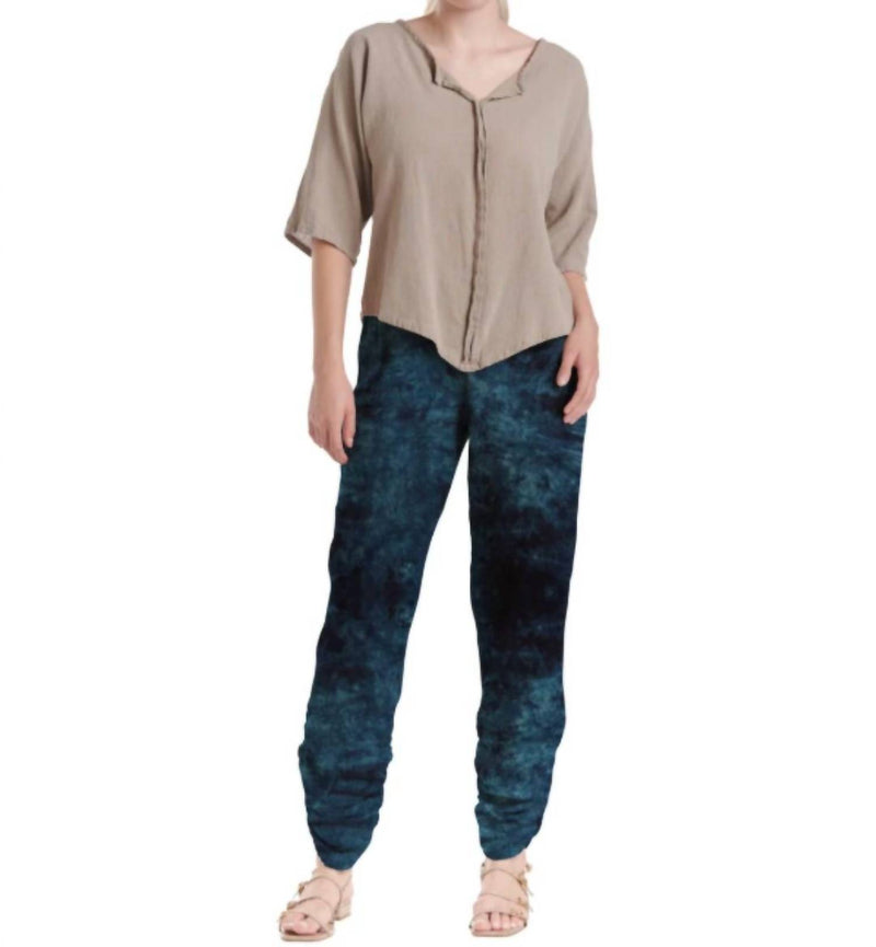 Oh My Gauze! Essie Slender Fitted Pant in washed sapphire - women's pants