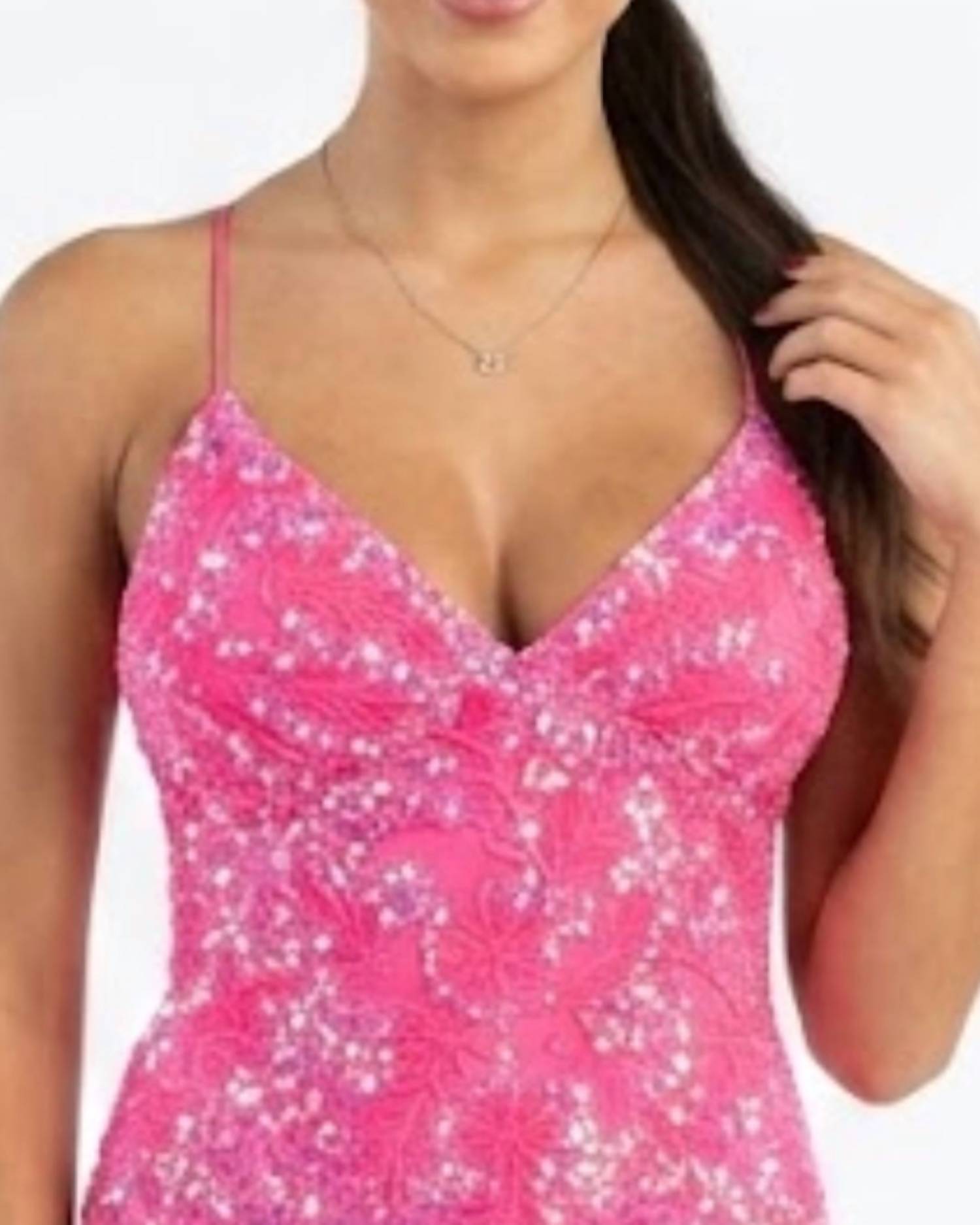 Scala - Sequin Embellished Lace Back Dress