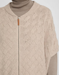 Lafayette 148 - Basket Stitch Zip Front Poncho
