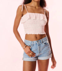 Loveshackfancy - Renada Gingham Eyelet Top
