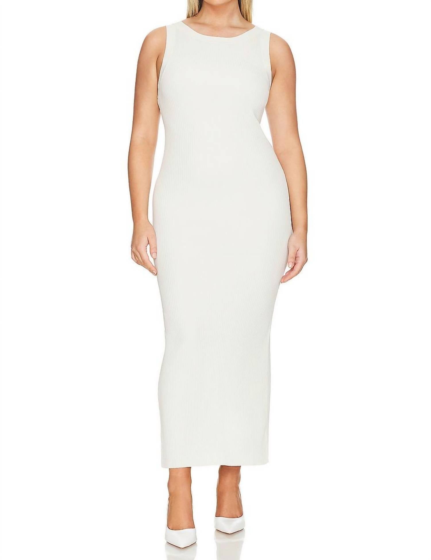 Good American - Ribbed Shine Midi Dress