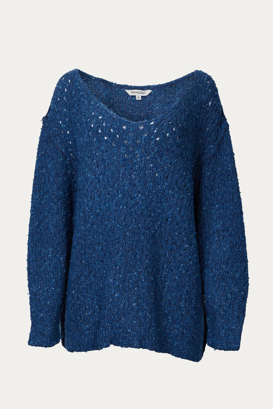 OPEN-KNIT V-NECK JUMPER