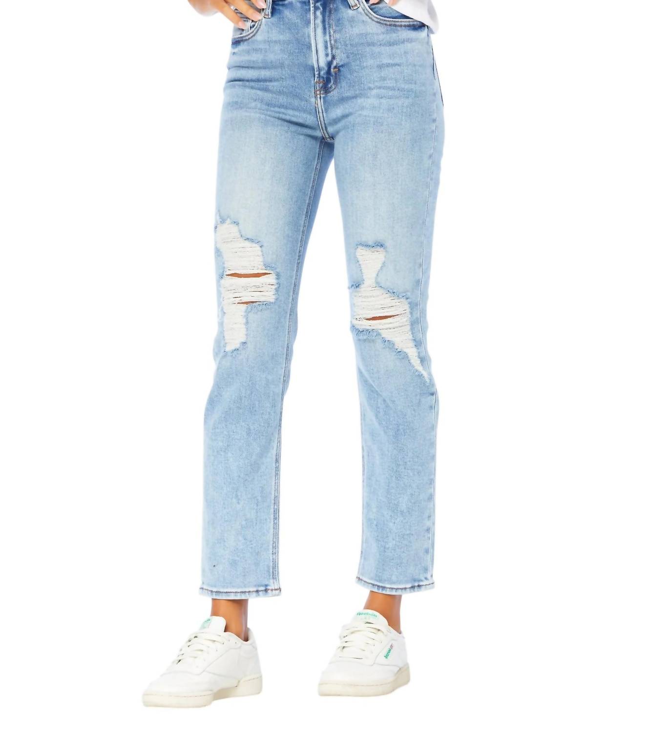 Hidden - Zoey Basic Distressed Mom Jean